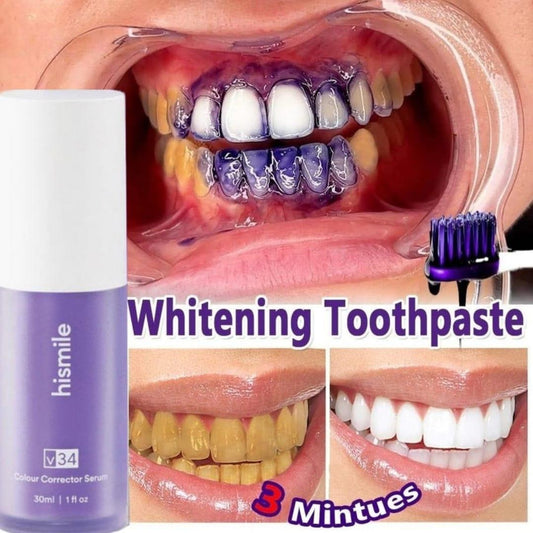 V34 Colour Corrector Serum - Purple Toothpaste for Teeth Whitening (30ml)