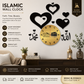 🕌 Islamic Calligraphy Wall Clock – 3D Black & Gold Premium Quartz Clock 🌙