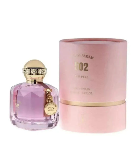 👑 Luxury Wasim Akram 502 Pink Perfume with Crystal Cap