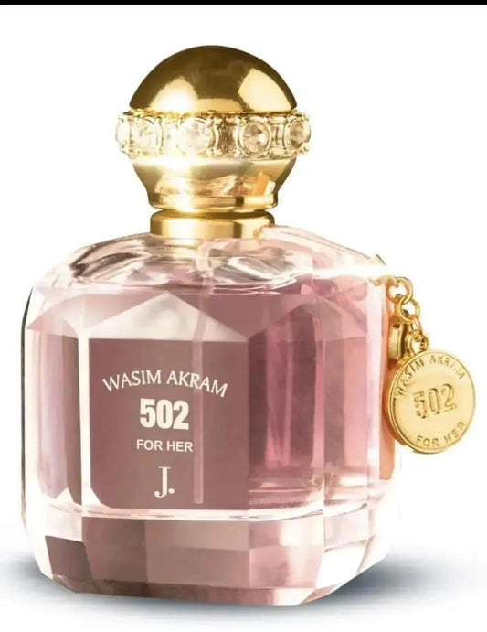 👑 Luxury Wasim Akram 502 Pink Perfume with Crystal Cap