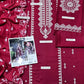 Maroon Embroidered 3Pcs Women Suit Lawn Set