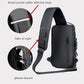 Men Waterproof Crossbody Bag Black Tan Multiple Compartment