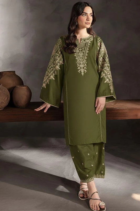 Green Lawn 2-Piece Women Suit with Embroidery for Weddings & Festivals