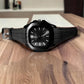 Men's Water Resistant Quartz Watch with Textured Rubber Strap