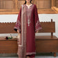 Maroon Embroidered 3 Pcs Lawn Suit for Eid & Parties