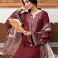 Maroon Embroidered 3 Pcs Lawn Suit for Eid & Parties