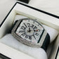Diamond Stone Men's Luxury Fashion Watch, (Working Date & Premium Textured Strap)