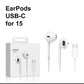 White Earphones USB-C with Mic & Comfortable