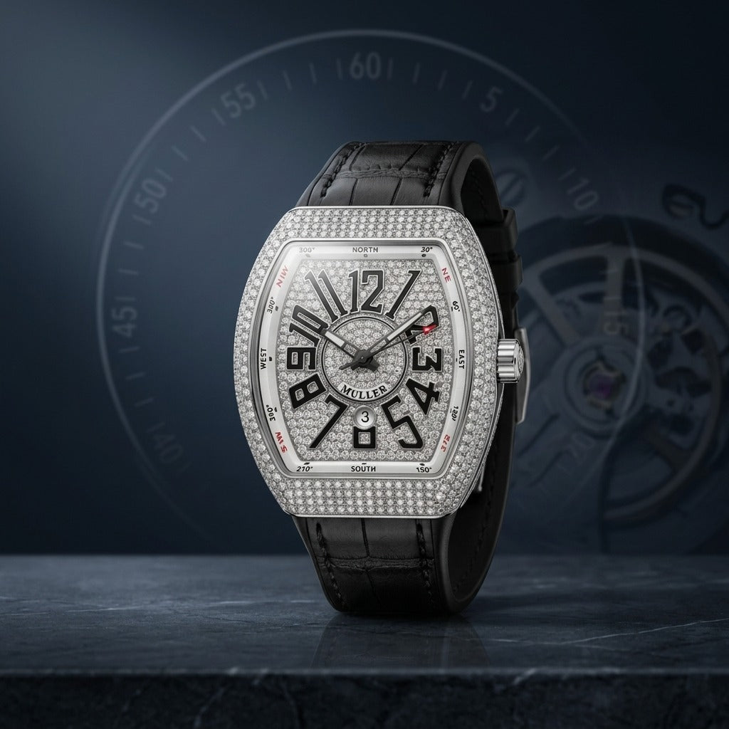 Diamond Stone Watch - Black