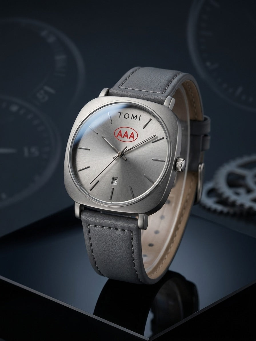 Silver Cushion Dial Watch
