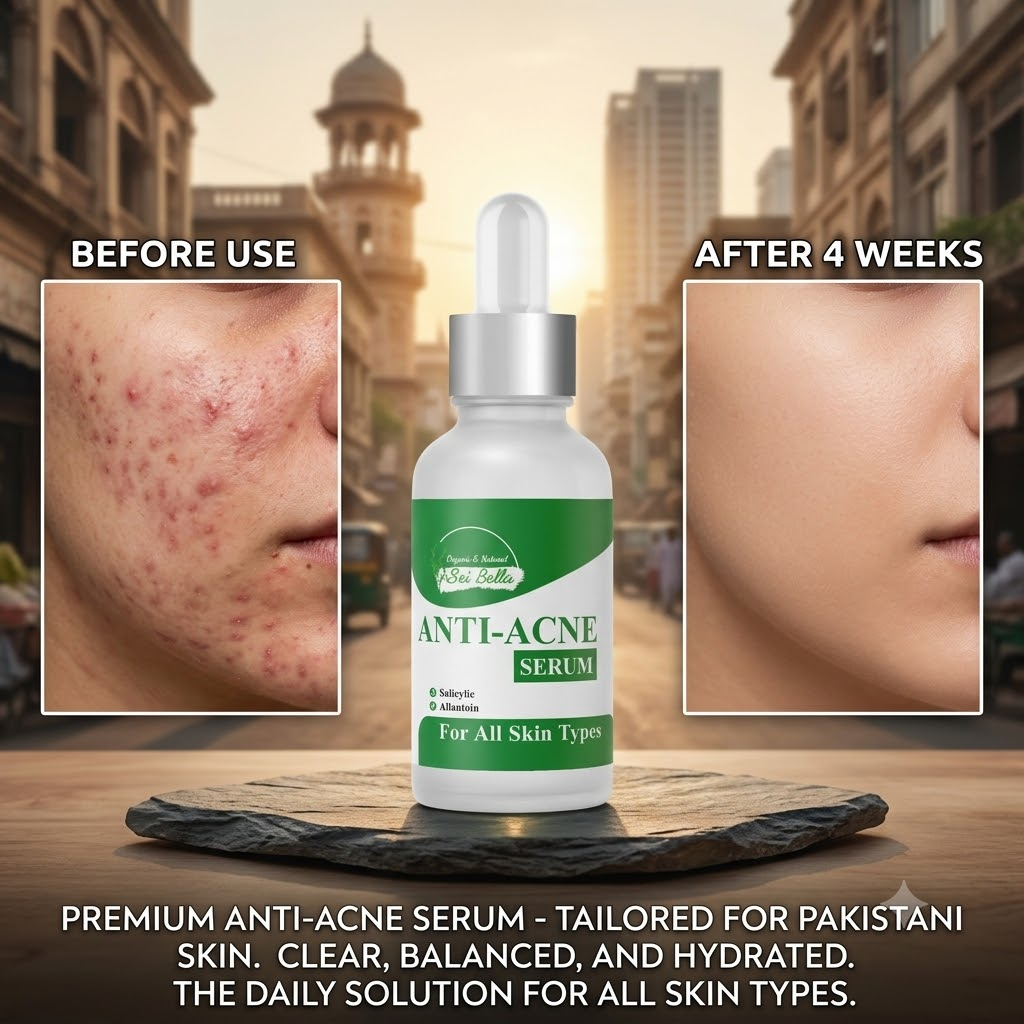 🌿 Anti-Acne Hydrating Serum for Pakistani Skin | 15ml Glass Bottle ✨